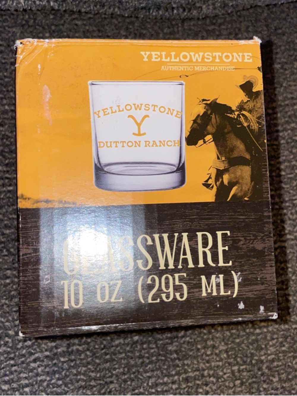 Nib Yellowstone Dutton Ranch 10 oz Glassware - clear rocks whiskey tumbler